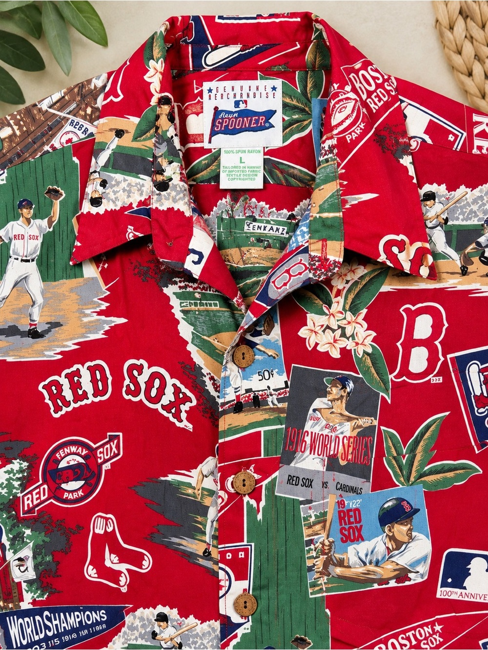 Reyn Spooner Boston Red Sox MLB Fenway Park Hawaiian Shirt Men’s L #926